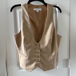 New York & Company Beige Sleeveless Vest